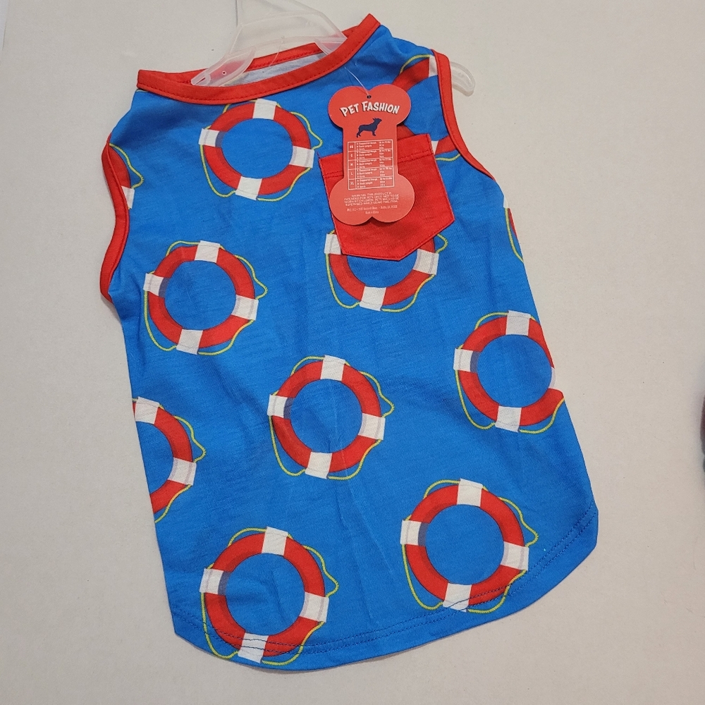 Blue and Red Pet Fashion Shirt with Toy - Picture 2 of 7